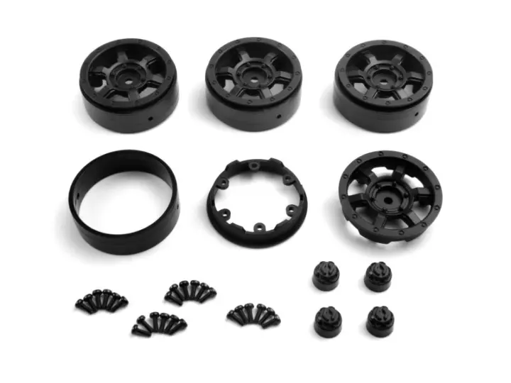 CC-6 Beadlock Wheel 1.3in (Black/4pcs)