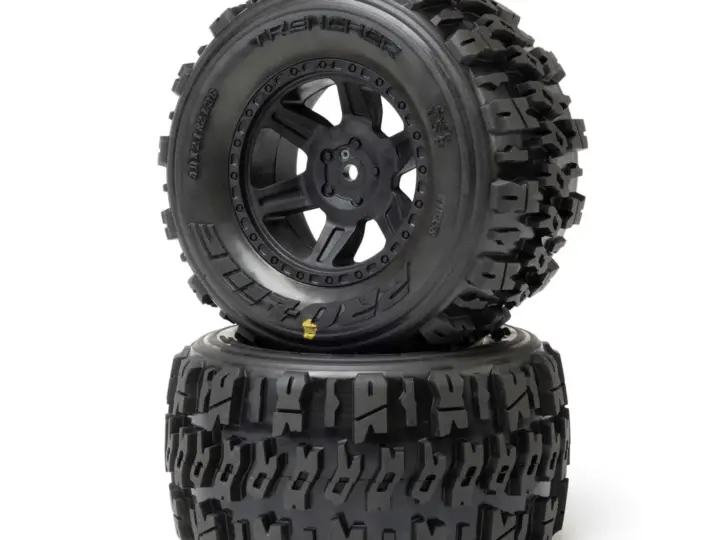 Pro-Line 1/16 Trencher Front/Rear Tyres Mounted on Desperado 2.0 Wheels (2)