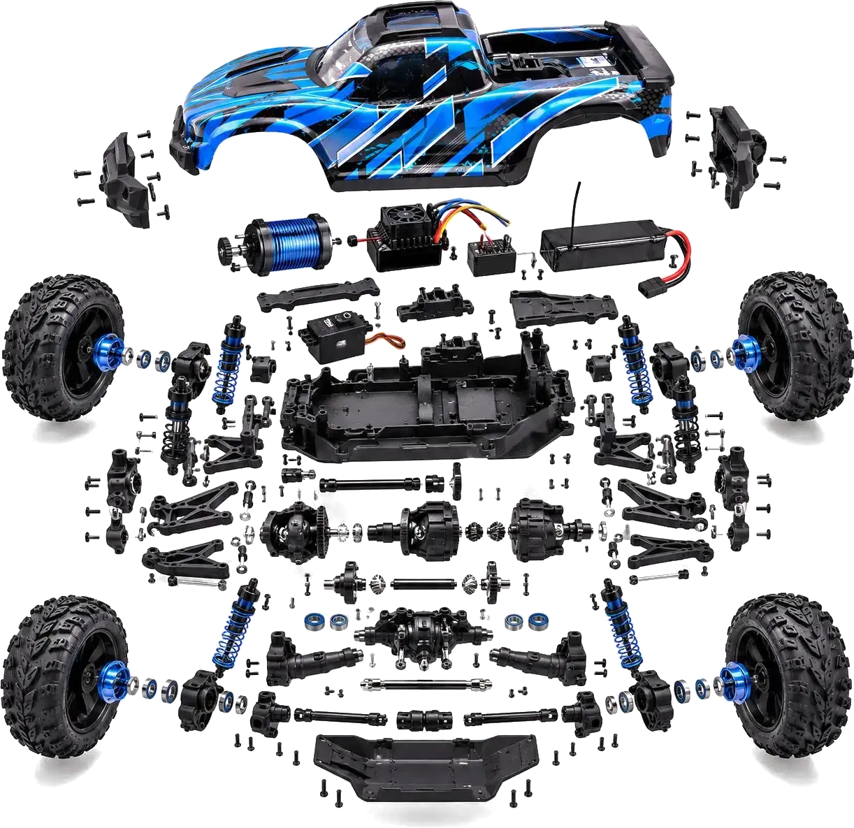 UDIRC Flare Brushless 4WD მონსტრ ტრაკი RTR